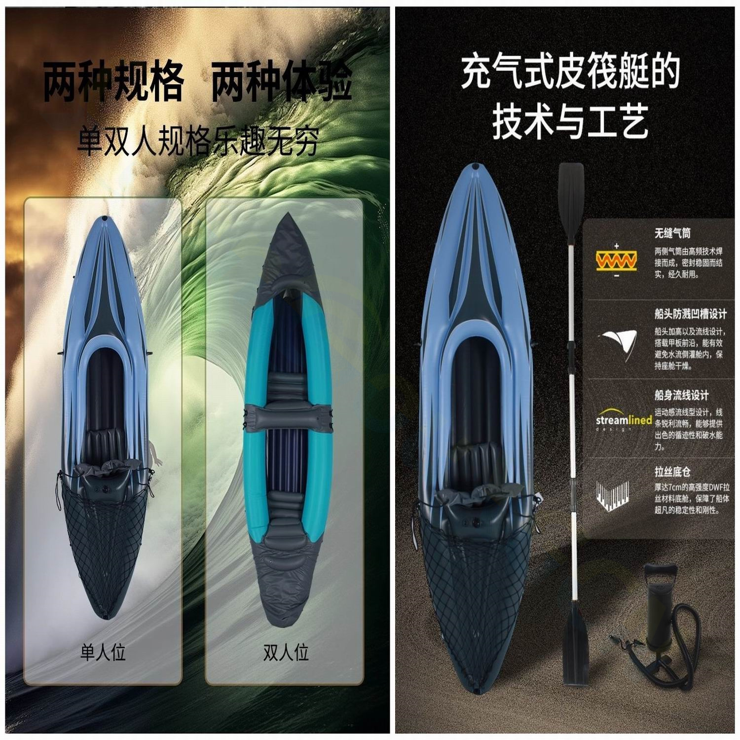 PVC Inflatable Kayak Canoe 1 P - đánh giá và giá Fishing Kayak Inflatable