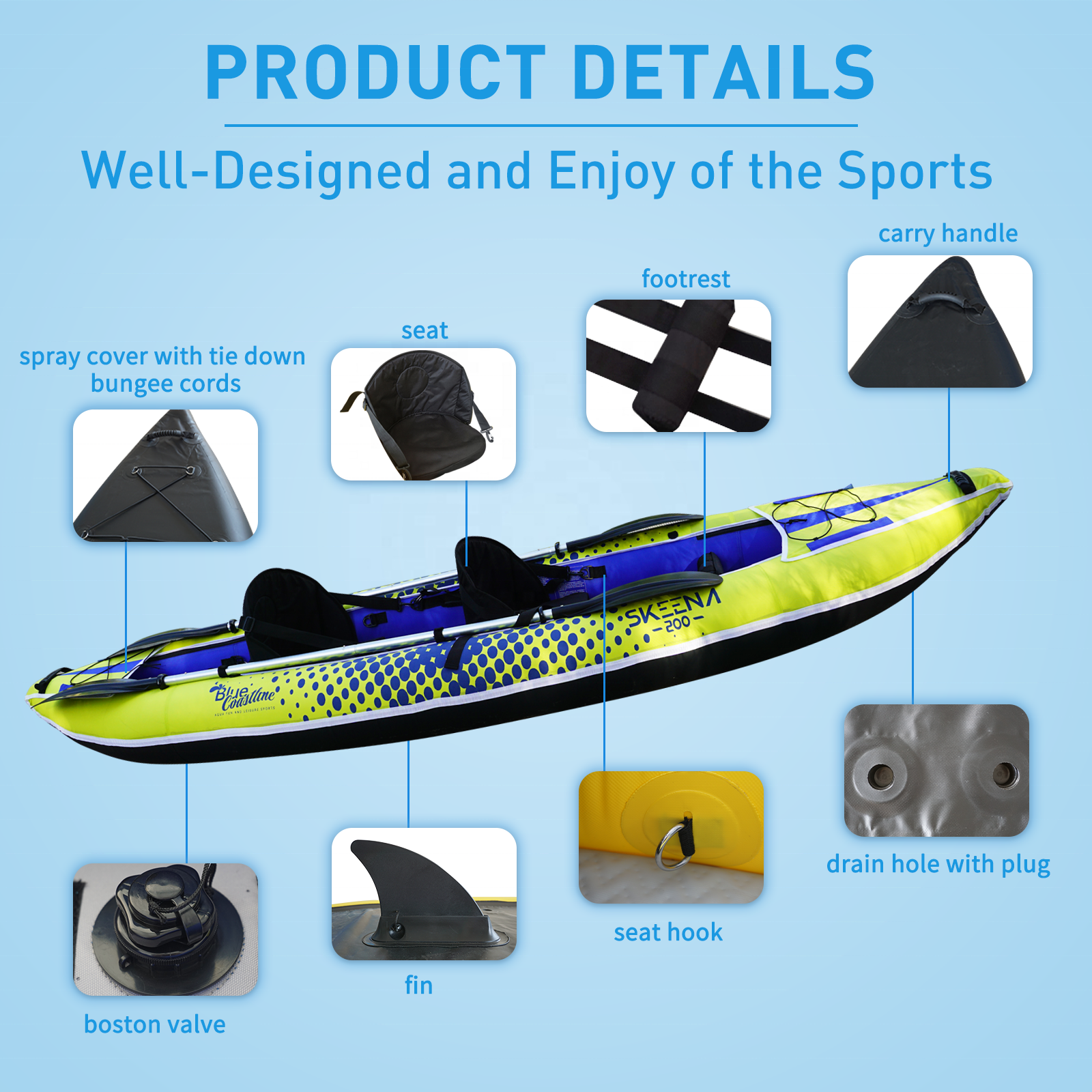 Adult Inflatable Fishing Canoe - đánh giá và giá Fishing Kayak Seat