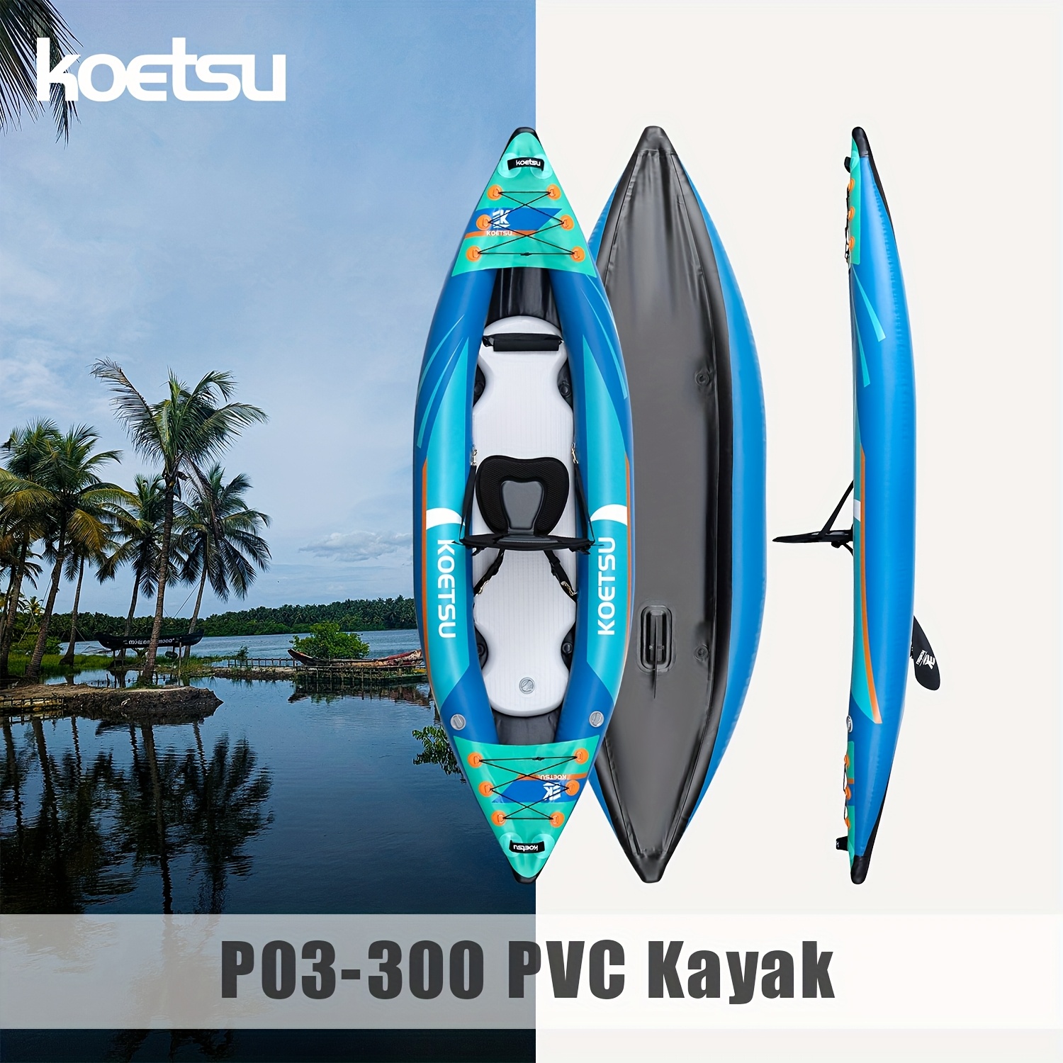 KOETSU P03 brushed inflatable  - đánh giá và giá Fishing Kayak Inflatable
